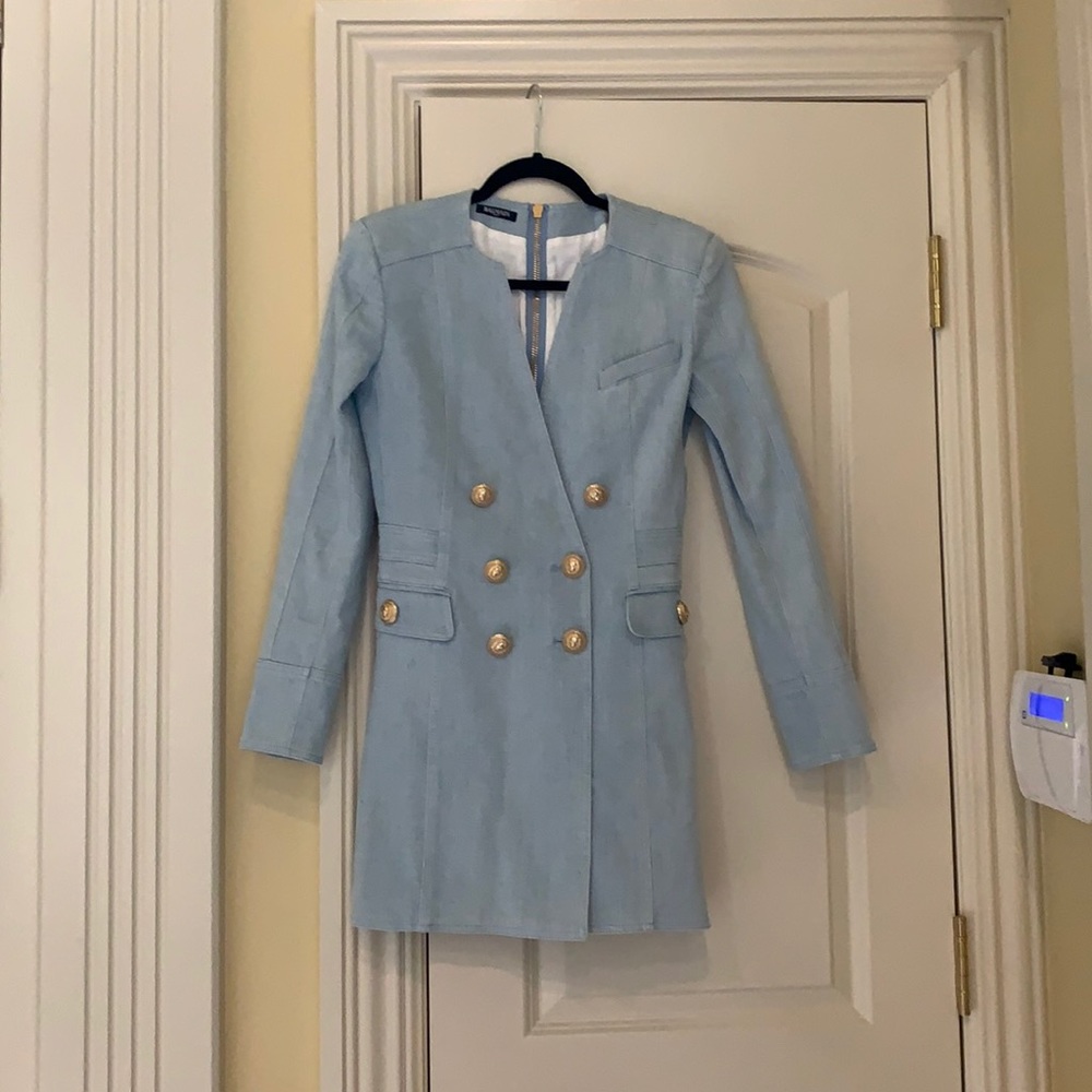 Balmain Denim Dress New Without Tags Size 38